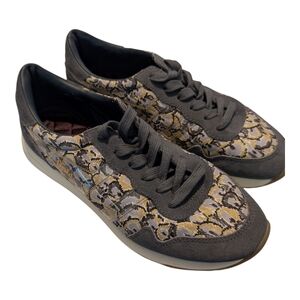 Gola Women's Gray and Yellow Snake Print Sneakers